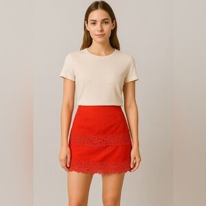 J. Crew Red Mini Skirt ♥️♥️